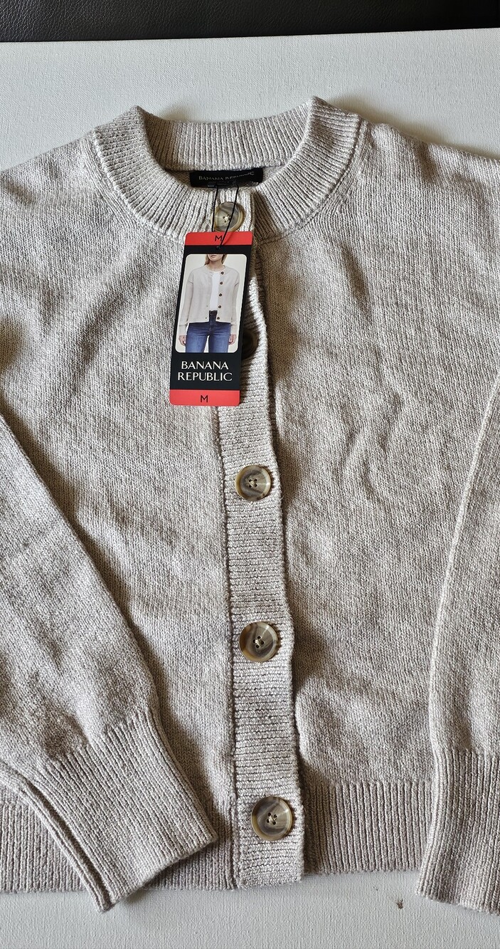 Banana Republic Women's Cream Button-Front Sweater